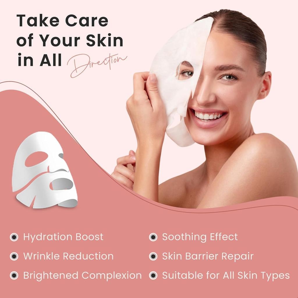 Bio-Collagen Real Deep Hydrating Overnight Face Mask, Korean Face Mask for Pigmentation Hydrogel Mask, Pore Minimizing, Elasticity Improvement, 34