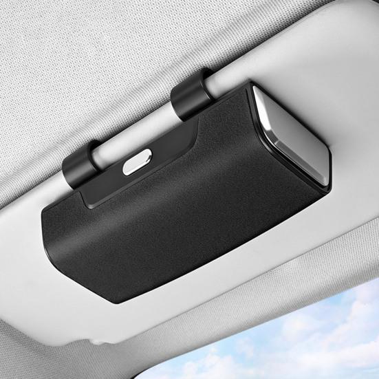 Auto Opbergdoos voor Zonneklep Schokbestendige Beschermende Brillenhoes met Zachte Velours Voering Magnetische Sluiting Grote Capaciteit Organizer voor Kaarten Sleutels