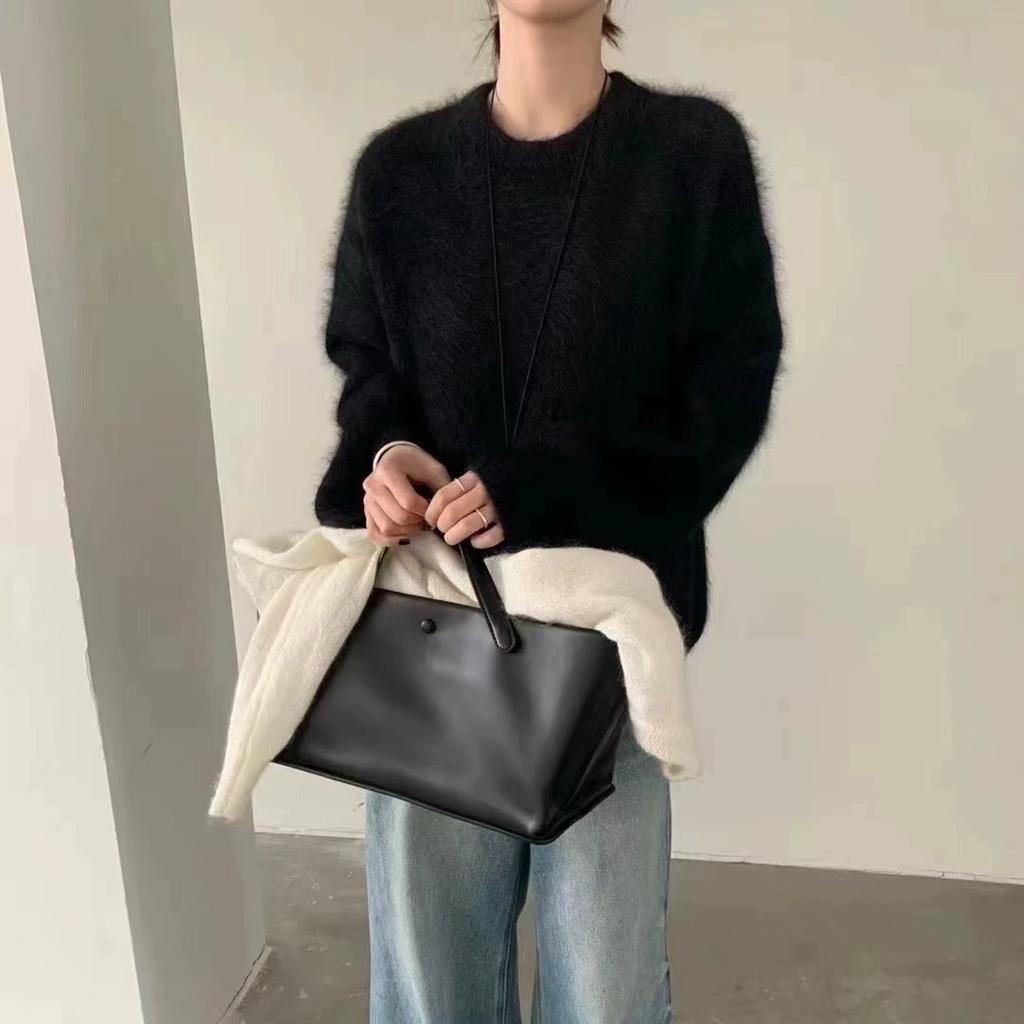 Měkký a nadýchaný svetr pro ženy k nošení ven na podzim a v zimě, s volným a ležérním stylem