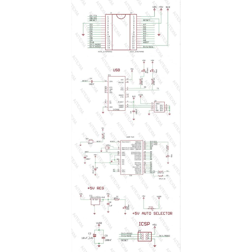 Mini / Typ-C / Micro USB Nano 3.0 Mit dem bootloader-kompatiblen Nano-Controller für Arduino CH340 USB-Treiber 16 MHz ATMEGA328P