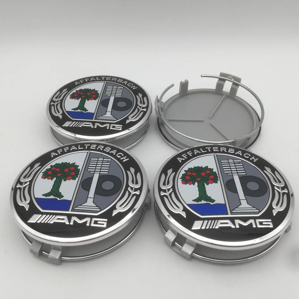WTNWY1 C200 E200 New 2025 For Mercedes Benz 4pcs 3D 75mm For Mercedes Benz AMG Car emblem Wheel hub Center Cap Badge covers sticker Dec