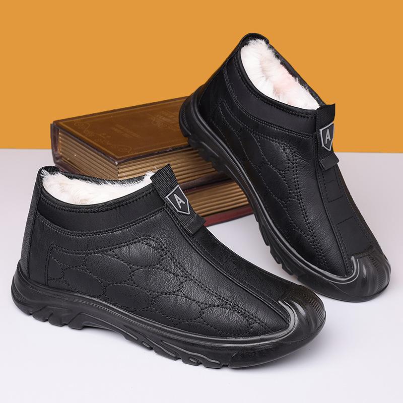 cloth shoes men's cotton shoes winter velvet warm men's shoes soft sole non-slip middle-aged and elderly father