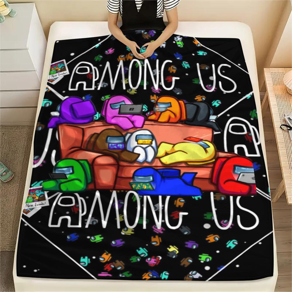 

1pc Among Us Print Flannel Blanket, High quality Comfortable for All Seasons, Home Decor, Warmth and Comfort, Perfect for Christmas Gifts08 80cm x 120cm