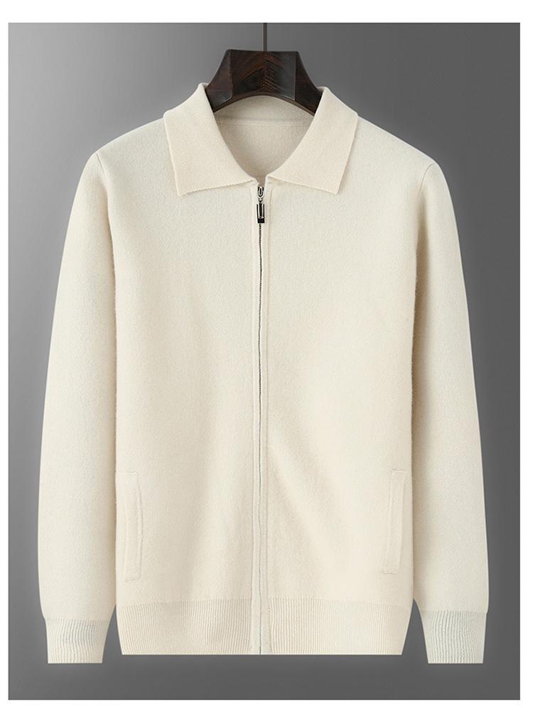 Herren Strickjacke aus 100% reiner Wolle - Dick, Locker, Trendige Reversjacke für Herbst/Winter, Große Größen erhältlich