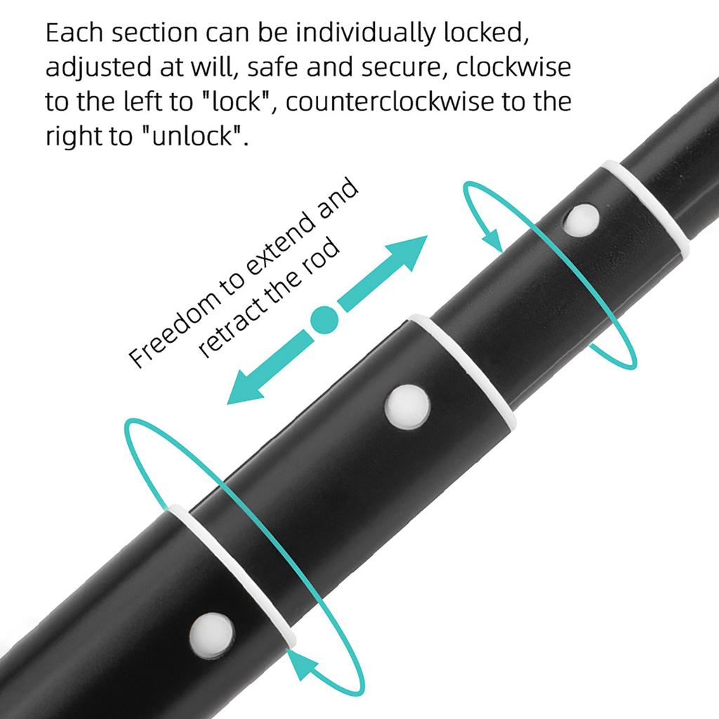 Ausziehbarer Selfie-Stick, leichte Stangen aus Aluminiumlegierung, Verlängerungsstab für OM4SE Mobile6 Action-Kameras, 30,2 ~ 131 cm