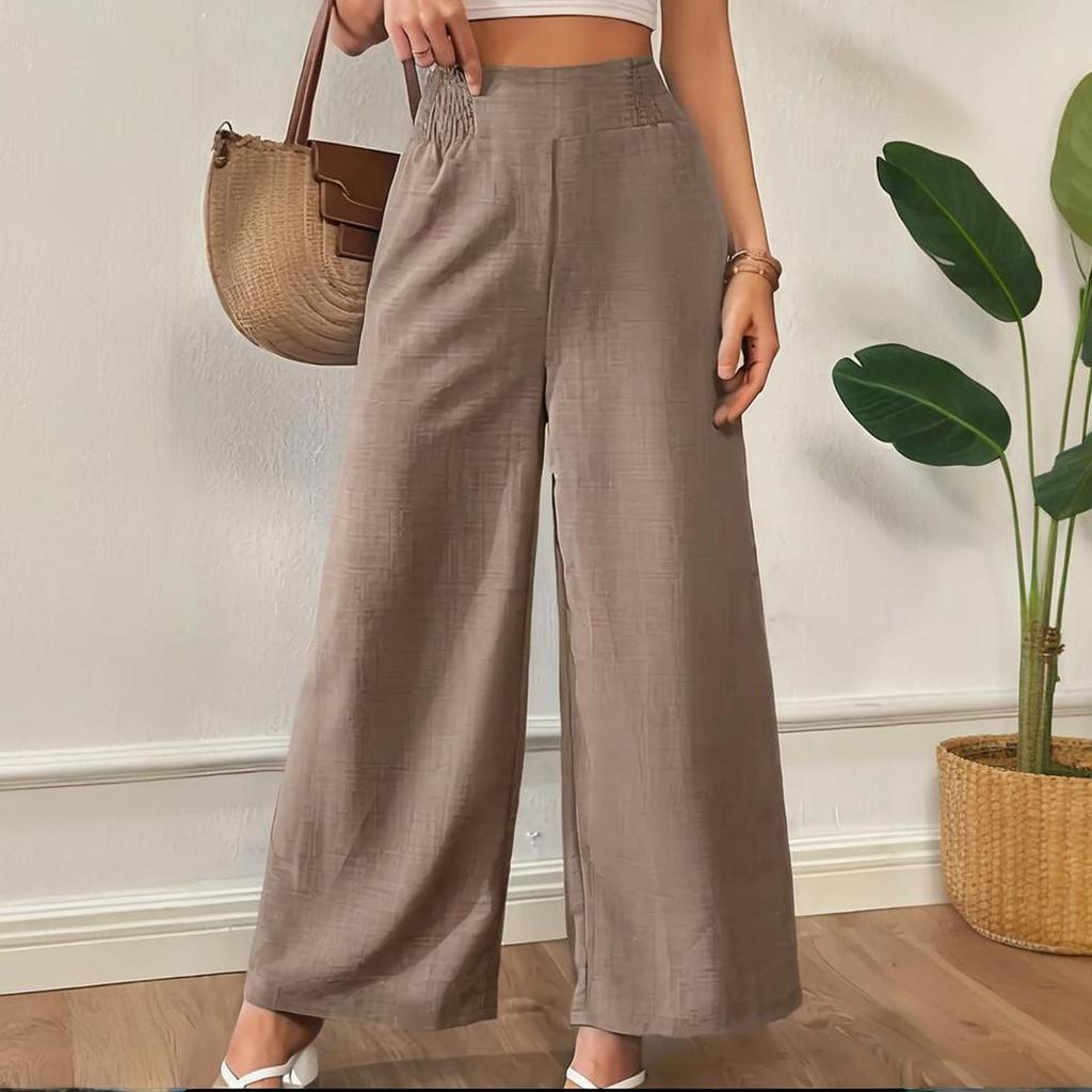 Women's Fashionable Casual Wide Leg Pants And High Waisted Pants