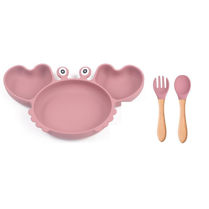 

Детская силиконовая посуда Детская посуда Тарелка для крабов Детская нескользящая миска для кормления Детская обеденная тарелка без BPA Детские аксессуары