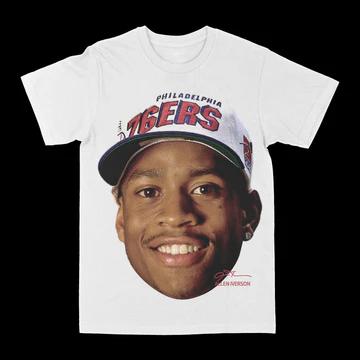 Allen Iverson Philadelphia 76ers Unisexs White Cotton TShirt Streetwear Vintage Style S