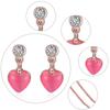 European-American Hibiscus Stone Cat's Eye Alloy Jewelry Set: Rose Gold Wedding Earrings & Necklace