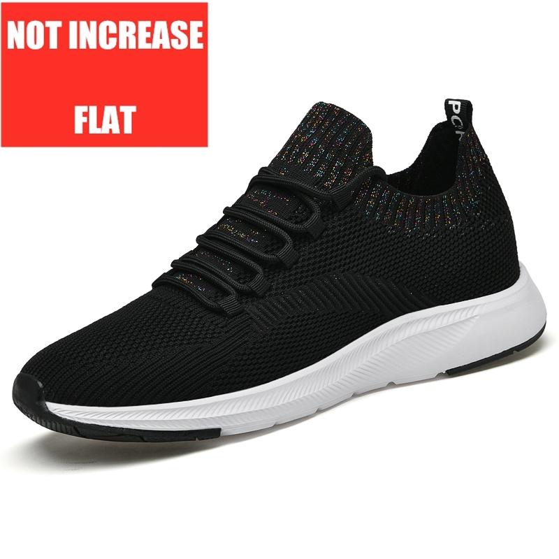 Loafers Men Elevator Shoes Chunky Lift Sneakers Mesh White Comfortable Breathable Height Increase Insole 6CM High Heel Sports