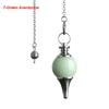 Chain Fashion Jewelry Black Onyx Amethyst Circular Cone Natural Stone Healing Crystal Amulet Reiki Pendulum Pendant