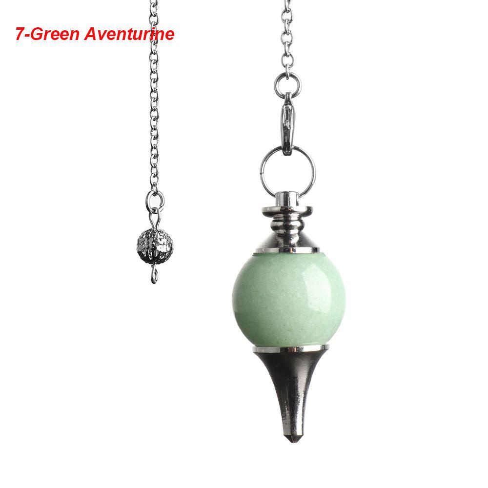 Chain Fashion Jewelry Black Onyx Amethyst Circular Cone Natural Stone Healing Crystal Amulet Reiki Pendulum Pendant
