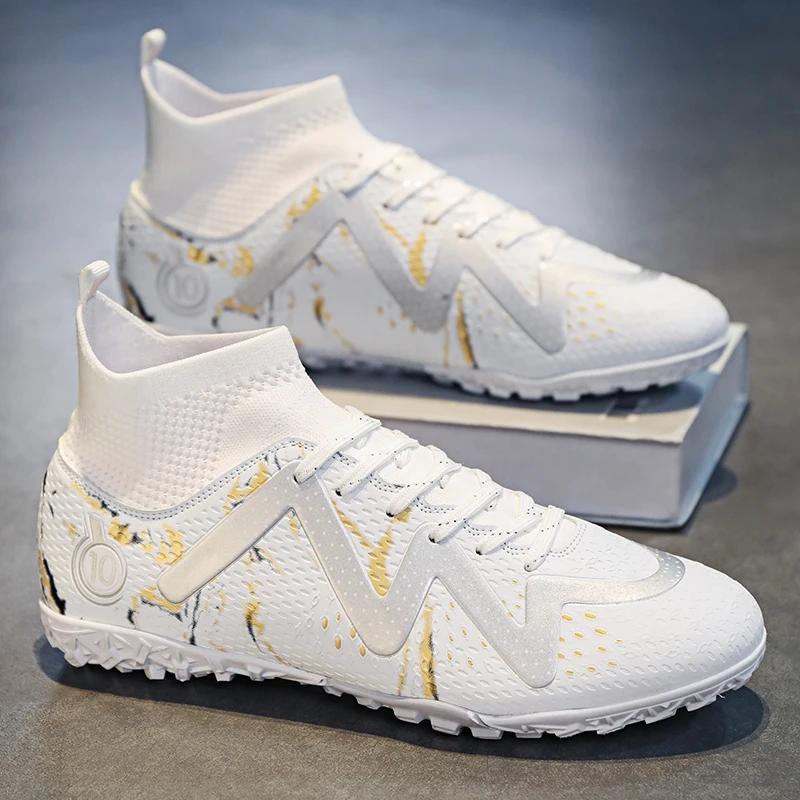 Men's Soccer Shoes Large Size Ultralight Football Boots Boys Sneakers Non-Slip AG/TF Soccer Cleats Ankle Boots Unisex