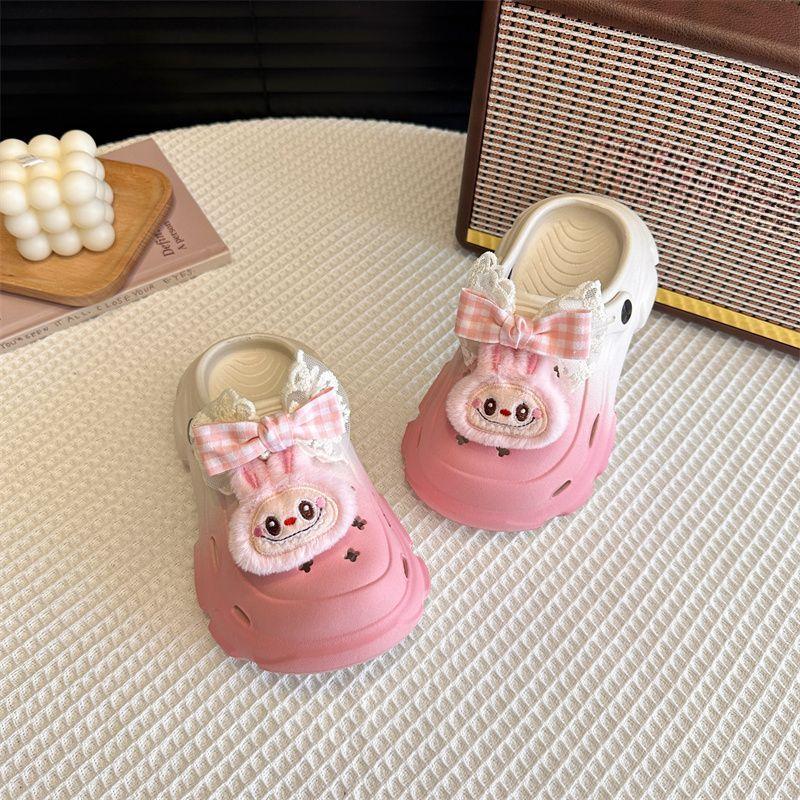 

Милые девчачьи шлепанцы Летние детские противоскользящие пляжные шлепанцы 34-35 розовый