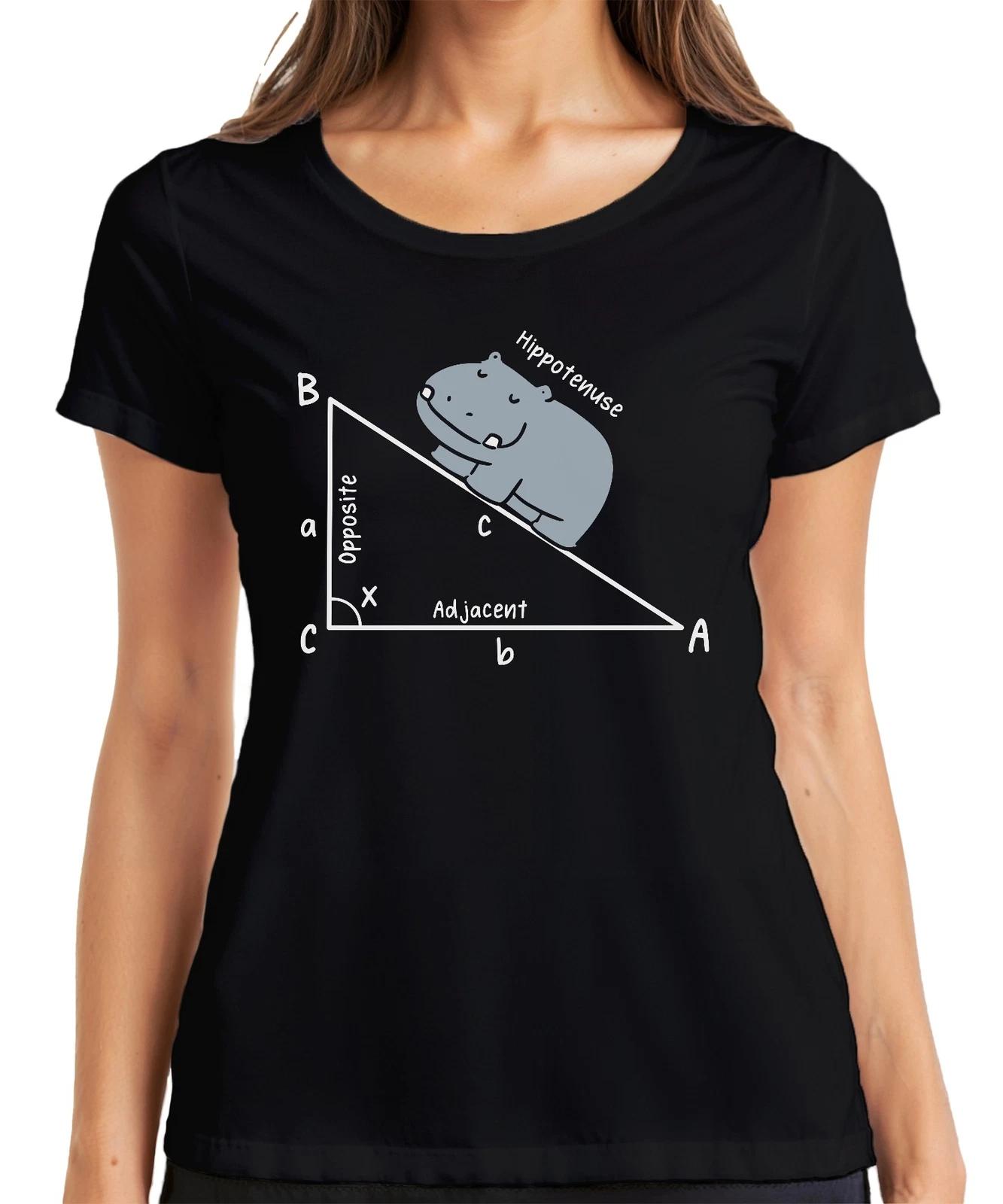 Hippotenuse Mathe Trigonometrie Dreieck Hippo Geschenk Lehrer Damen T-Shirt XL