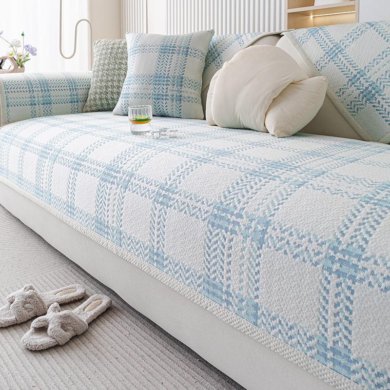 

New Sofa Mat, Small And Fresh One-Piece Straight-Row Leather Sofa Cushion, Cool Non-Slip Sofa Cover 70*70cm