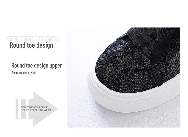 2026 Summer Women's Lace Mesh Canvas Shoes: Breathable, Versatile Style with Thick Sole