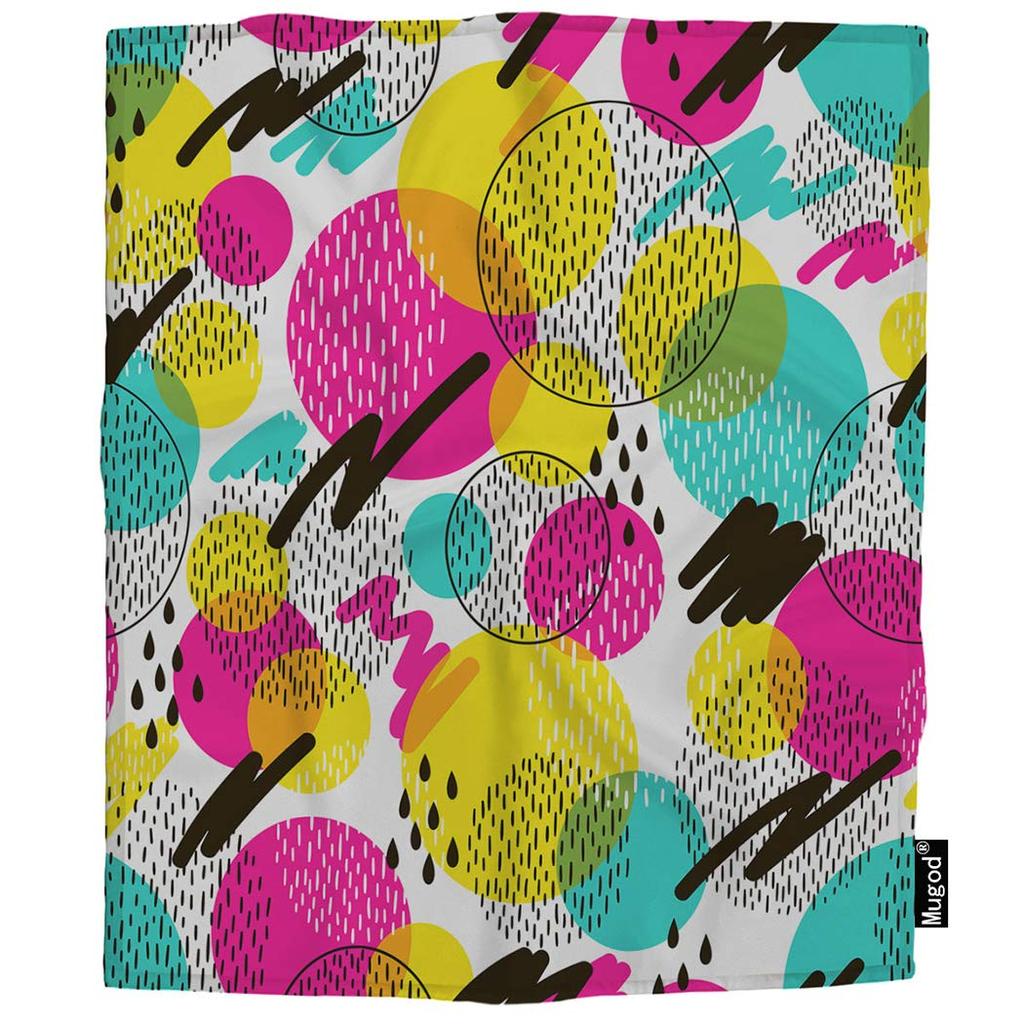 Geometry Fleece Throw Blanket Ultra Soft Cozy Modern Geometric Flannel Blanket for Sofa Couch Bed Chair Camping Travel Or Dorm