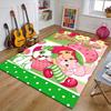 Princess Strawberry Design Area Rug Personalized Name- Non-Slip, Soft & Cozy Floor Mat for Living Room, Office - Indoor/Outdoor Carpet