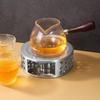 Stainless Steel Retro Teapot Set with Candle Warmer and Heat-Resistant Tea Brewing Stove.