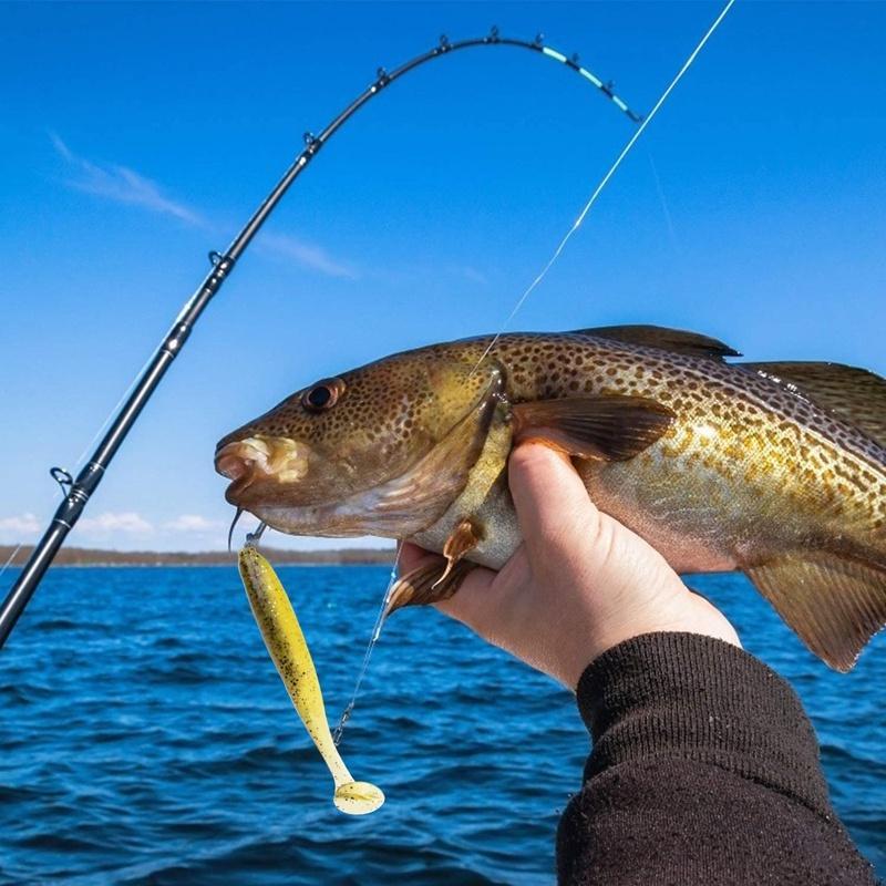 35pcs Bionic Soft T Tail Fishing Lure -crank Jig Head Hook- Freshwater and Saltwater Fishing- Silicone Sequin Artificial Bait