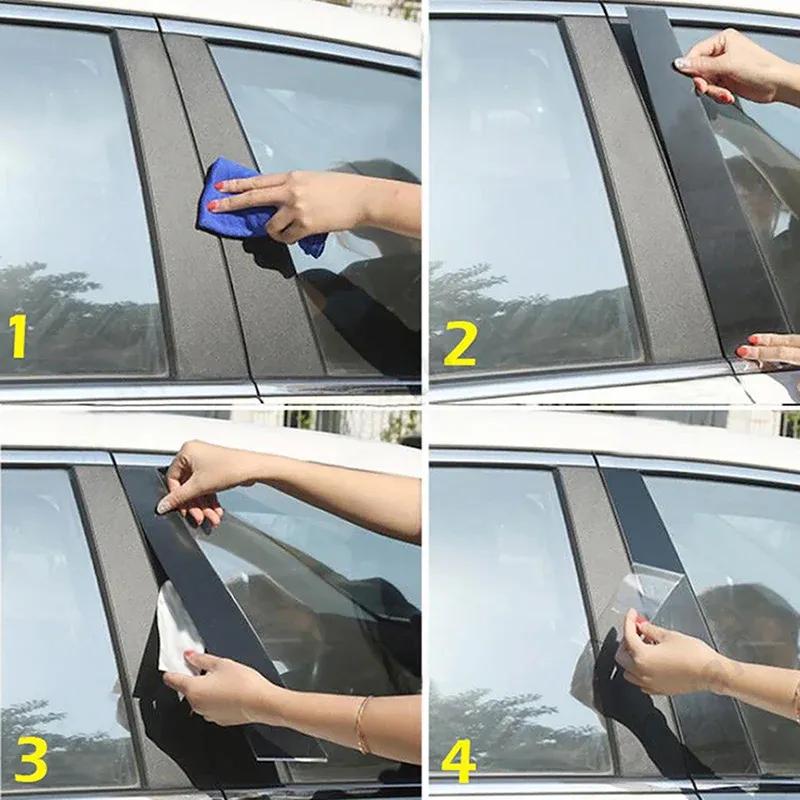 Fit For Mitsubishi Pajero Sport 2016 2017 2018 Gloss Black Pillar Post Door Trim Sticker Window Decora