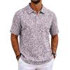 Men's Short Sleeve Polo Shirt Hawaiian Style Loose Fit Casual Top Button Down Collar Soft Fabric All Over Print Design