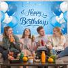 Roetyce Blue Birthday Banner, Light Blue Happy Birthday Backdrop for Girls Boys(5.9 x 2.9 Ft), Women Men Bday Party Photo Background