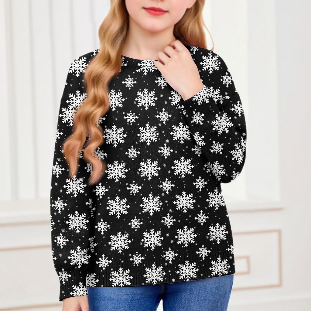 Christmas Day Sweatshirts For Children Boys And Girls Knit Sweater Cute Shirt Fall Crewneck Pullover Tops