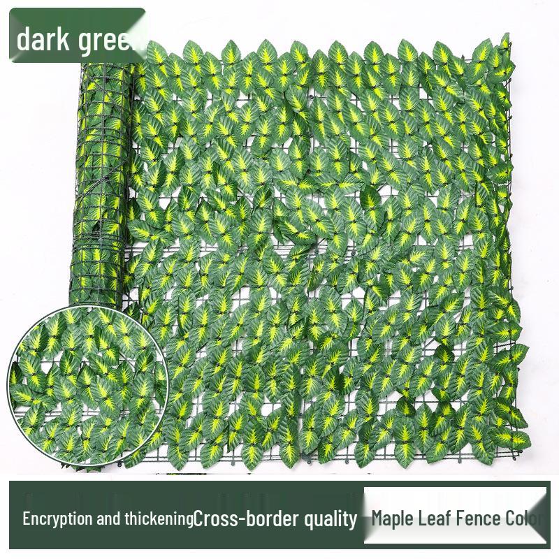 Artificial Green Leaf Hedge: Fake Pothos Climbing Plant, Plastic Balcony Fence & Wall Screening