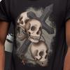 Skull and Cross T Shirt, Halloween Shirt, Skeleton Heads, Crucifix Tee  #26 Gift Unisex T-Shirt