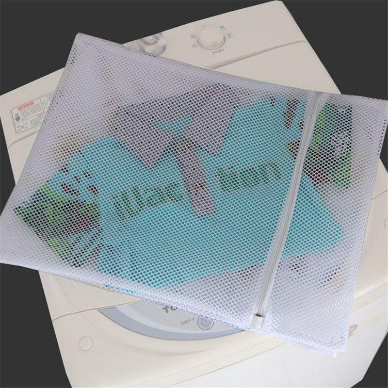 Large Size Laundry Net Zipper Washing Bag For Delicate Clothes 50x60cm Mesh Fabric
