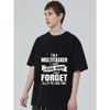 Black T-Shirt with Multitasker Listen Ignore and Forget Text Design for Casual Wear