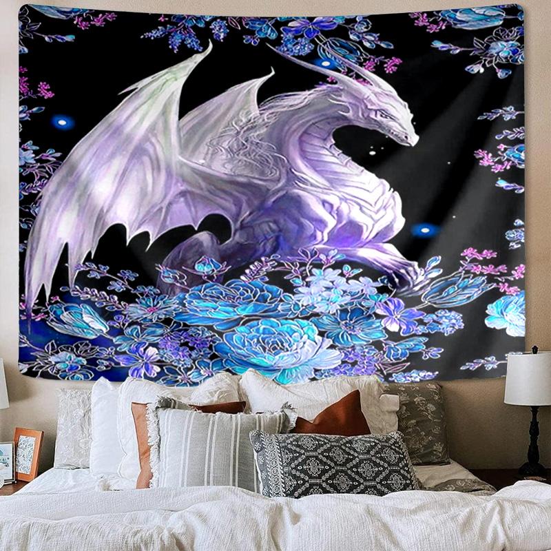 Golden Dragon Circle Tapestry Room Decoration Wall Hanging for Living Room Bedroom, dormitory, Birthday and Christmas gifts