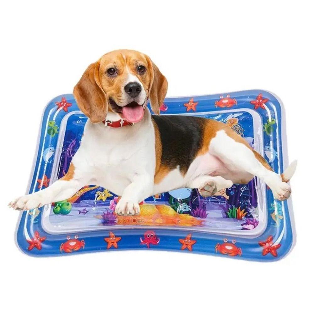 PVC Pet Inflatable Water Mat Cartoon Sensory Water Play Mat Creative Pet Play Sensory Toy  Summer