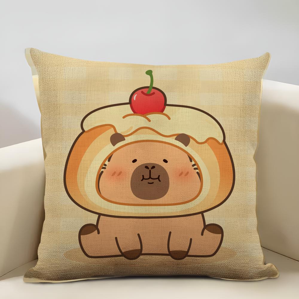 Meerschweinchen Kuchen Kissenbezug Haushaltsdekoration Leinen Sofa Kissenbezug: Hautfreundlich & Atmungsaktiv Mit Unsichtbarem Reißverschluss