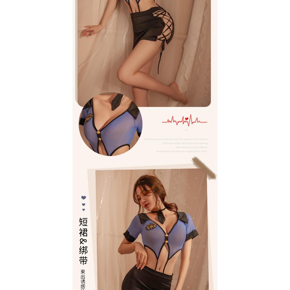 Zimei Night Crisp Underwear Instructor Uniform Temptation Bed Passion Midnight Charm Pajamas One-piece Hip Wrap Skirt Women