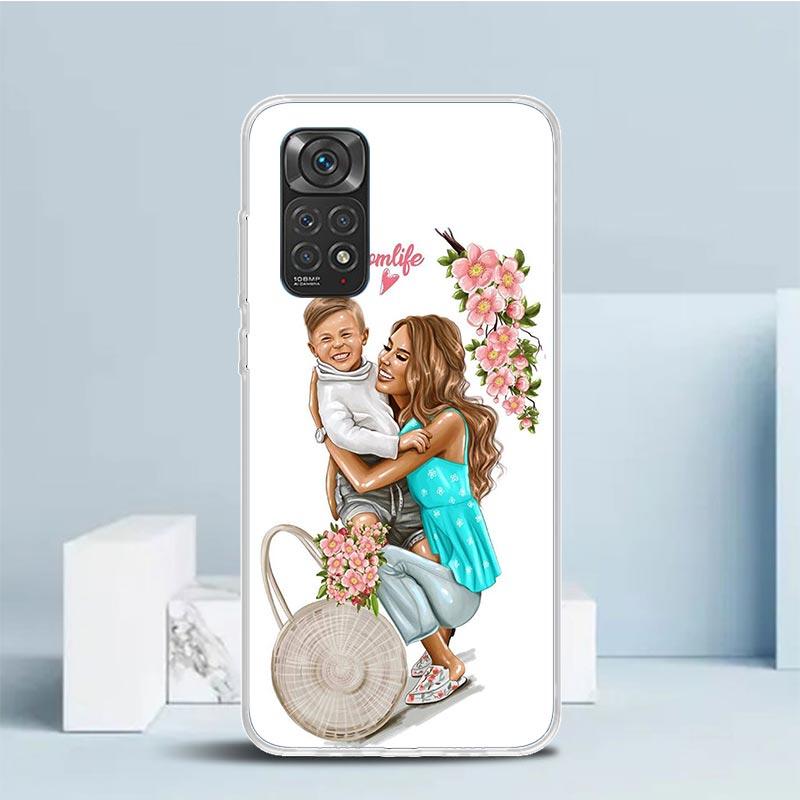 Mom Baby Girls Phone Case For Xiaomi Redmi Note 15 14 14S 13 12S 12 Pro Plus 11S 11 11T 11E 10S 10 + Soft TPU Back Cover Redmi N