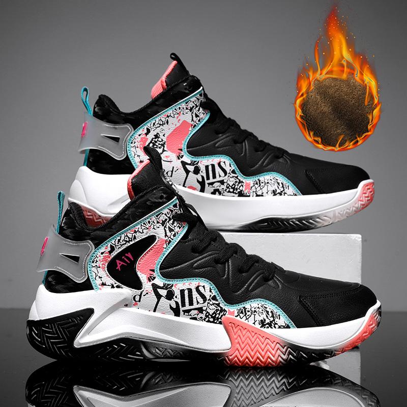 Buy Winter Warm Basketball Shoes Adult Cotton Plush Running Shoes Boys