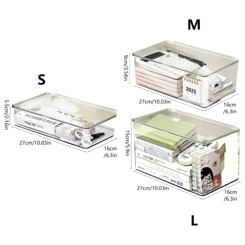 Transparent Acrylic Desktop Organiser Box Flips Lid for Quick Access and Organized Items for Desk Organization