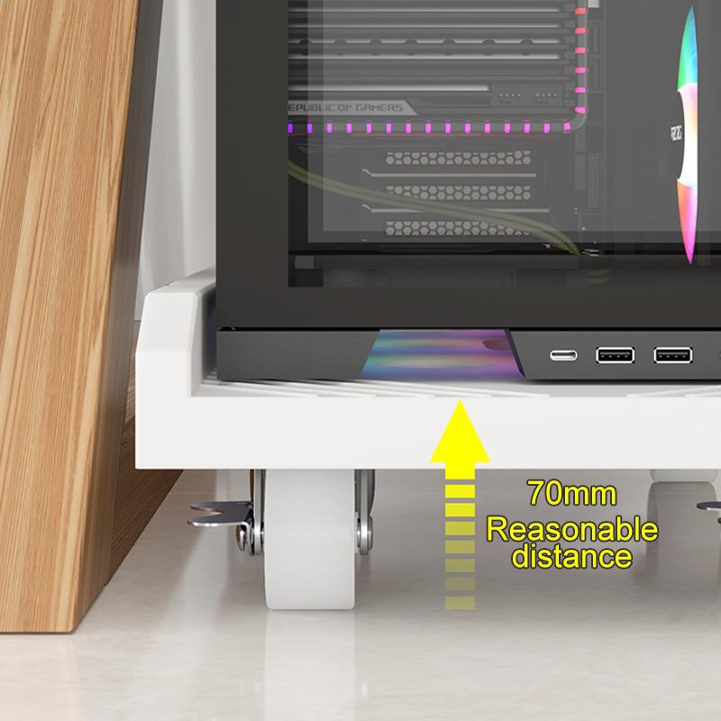 1pc CPU Stand Home Office Accessories Under Desk Holder Heavy-Duty CPU Holder Computer Case with 4 Caster Wheels Mobile