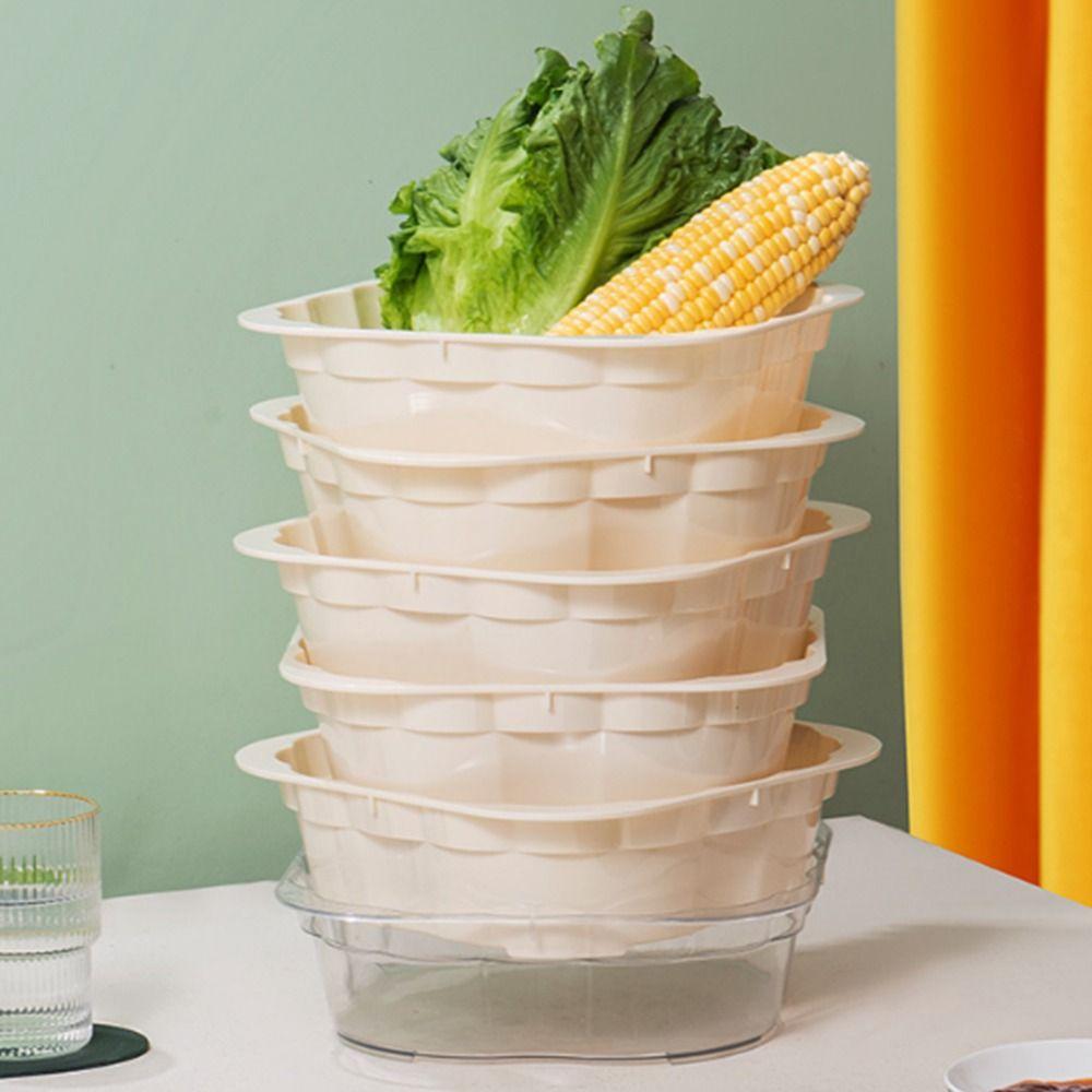 2/5Pcs Square Vegetable Washing Basin Space-Saving Kitchen Strainer Basket  Household