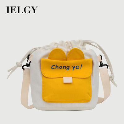 Harajuku Drawstring Ins Style Korea Bucket Bag Japanese Shoulder Bag Messenger Bag Canvas Cute Small Bag