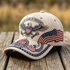 Baseball Cap with Embroidered Eagle and Banner Adjustable Hat with Patriotic Design 250 Years Commemoration Printed Sun Protection Cap