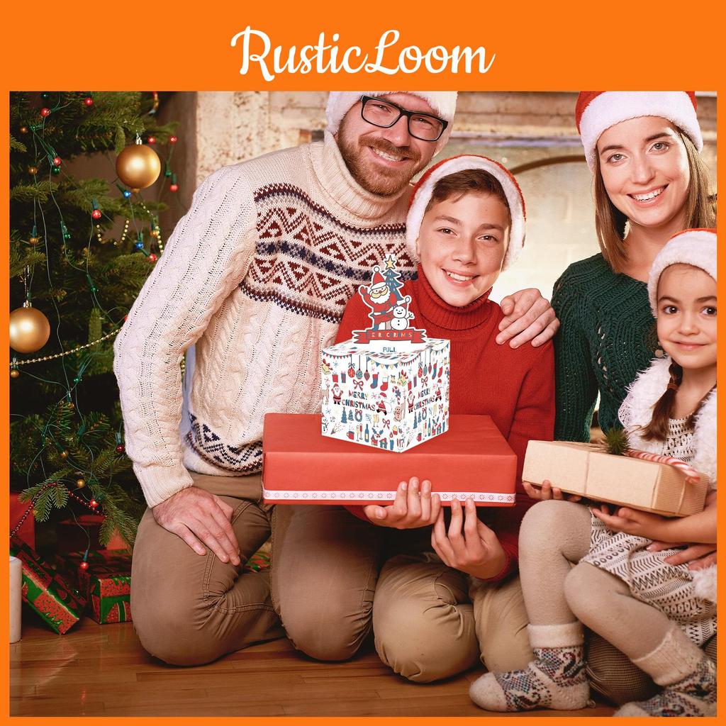 Painted Hand White Pattern Christmas Theme Gift Box Decoration Atmosphere Prop