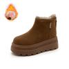 Small fashionable thick-soled heightened rear zipper Martin boots velvet winter short boots non-slip women's boots