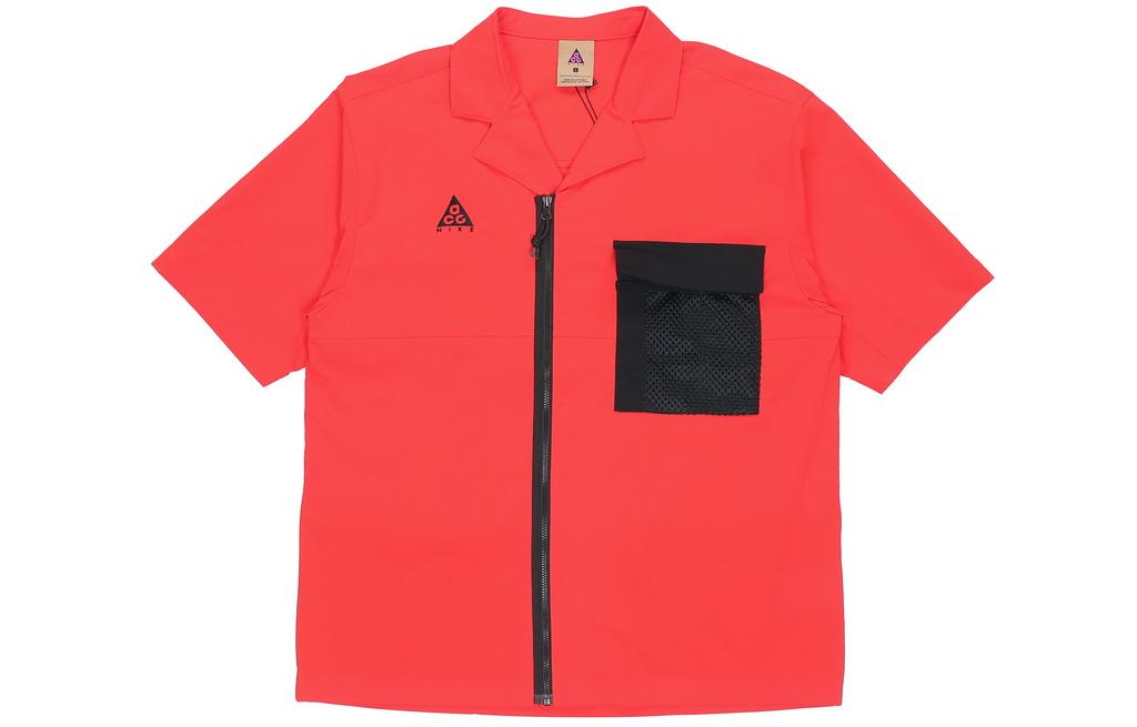 Nike ACG Shirts Men's Red Cuban Collar Moderate Other CI0415-634