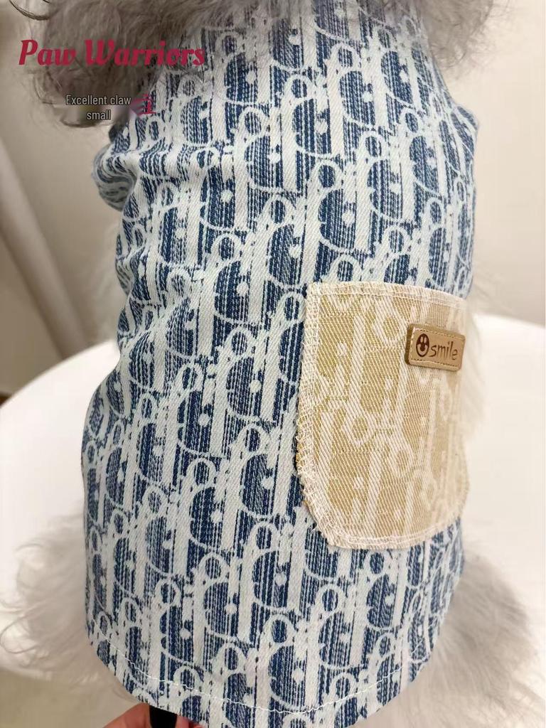 Trendy Denim Patchwork Vest for Small Dogs & Cats - Sleeveless Pet Apparel for Puppies, Teddy, Bichon, Corgi