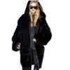 Autumn and winter imitation fur coat Rex rabbit hair thickened hooded long loose casual plush jacket large size men's and women's models