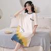 Plus Size Cute Cartoon Women’s Summer Sleep Dress - Loose Fit, Short Sleeve, Korean Style